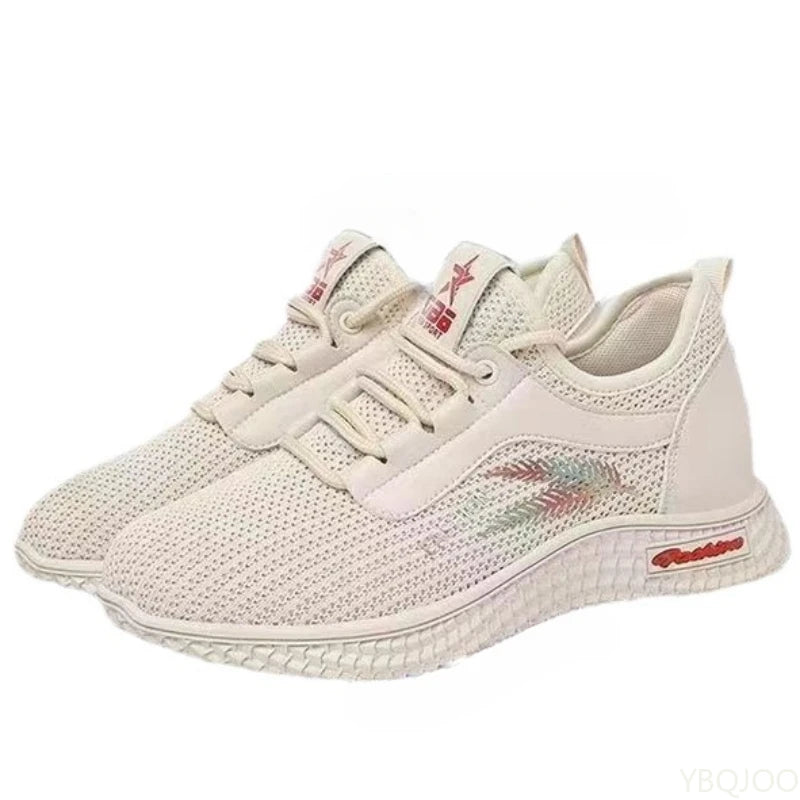 Sapatos respiráveis 2025, versáteis e modernos para mães, sapatilhas femininas resistentes ao desgaste, tênis casuais confortáveis com sola macia.
